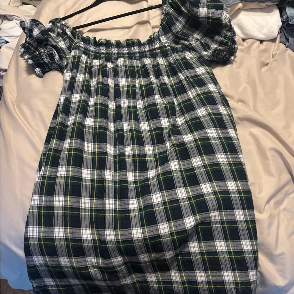 Plaid Off-Shoulder Dress